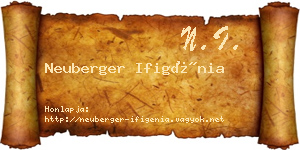 Neuberger Ifigénia névjegykártya